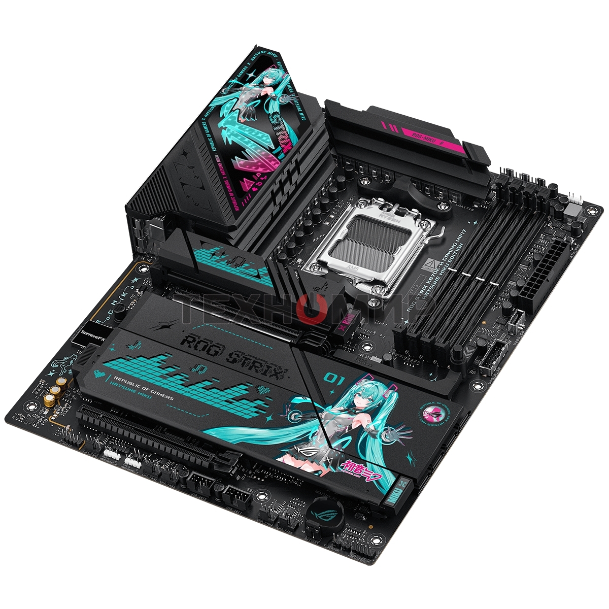 Материнская плата ASUS ROG STRIX X870E-H GAMING MIKU AM5 ATX 4xDDR5 2xPCIEx16 4xM.2 3xUSB-C HDMI 5GLAN Wi-Fi 7 