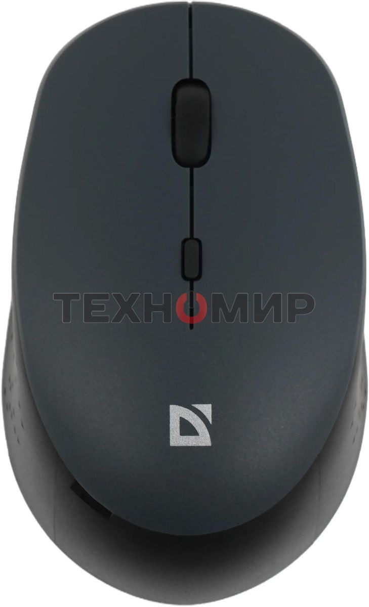 Мышь беспроводная Defender Auris MB-027 серый, 1600 dpi, радиоканал, USB, кнопки - 4