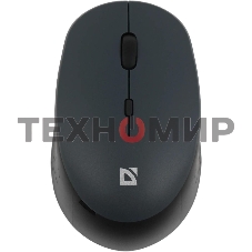 Мышь беспроводная Defender Auris MB-027 серый, 1600 dpi, радиоканал, USB, кнопки - 4