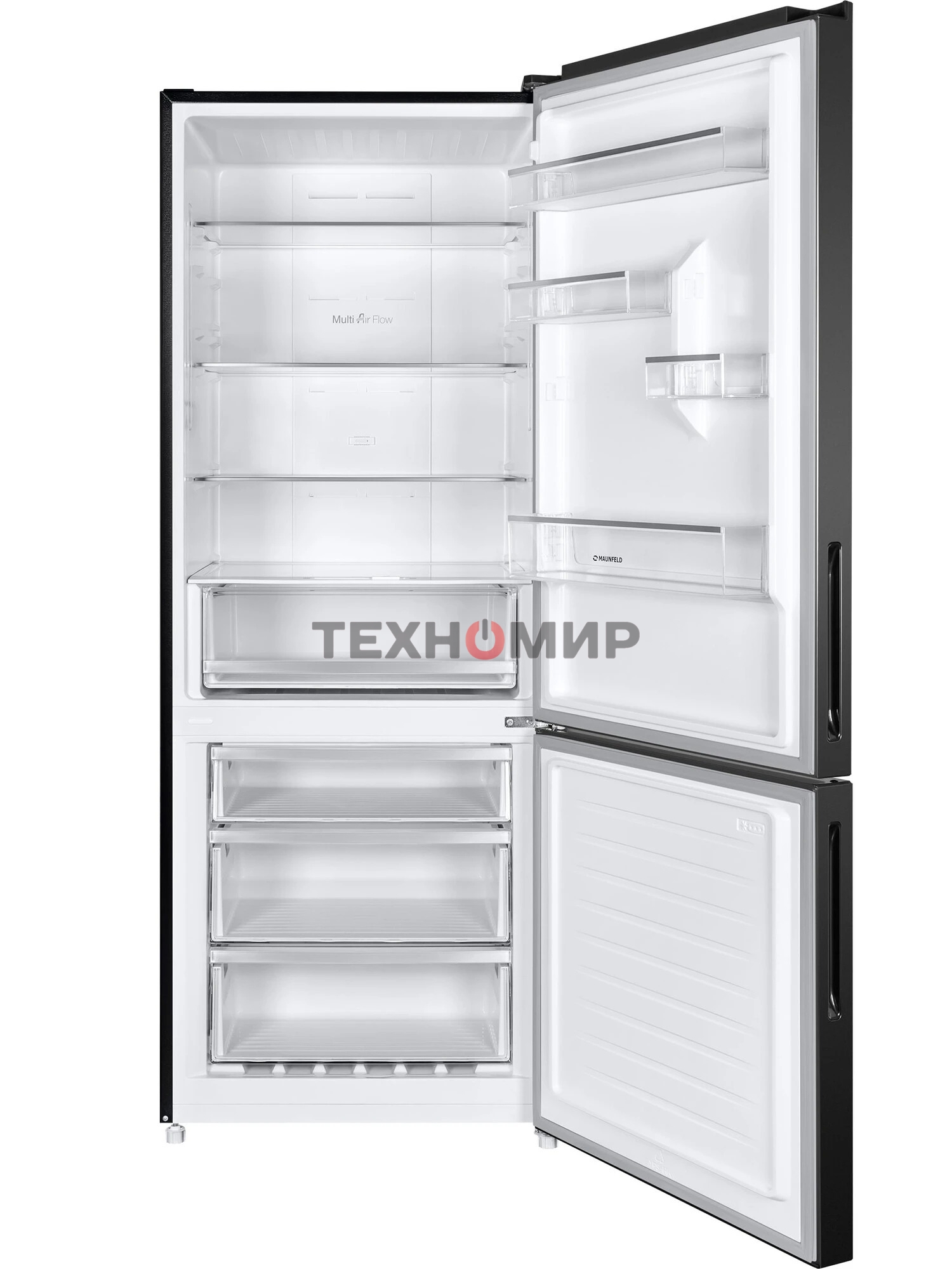 Холодильник Maunfeld MFF1857NFSB черный мат. инвертер двухкамерный 336/117л морозилка снизу