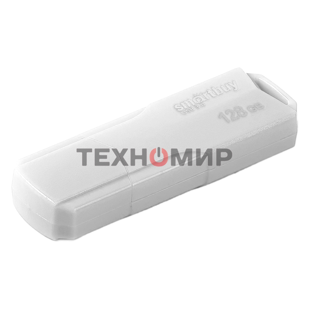 Флешка USB Smartbuy CLUE white (SB128GBCLU-W3), 128Gb, USB 3.1, R/W 40/25, белый