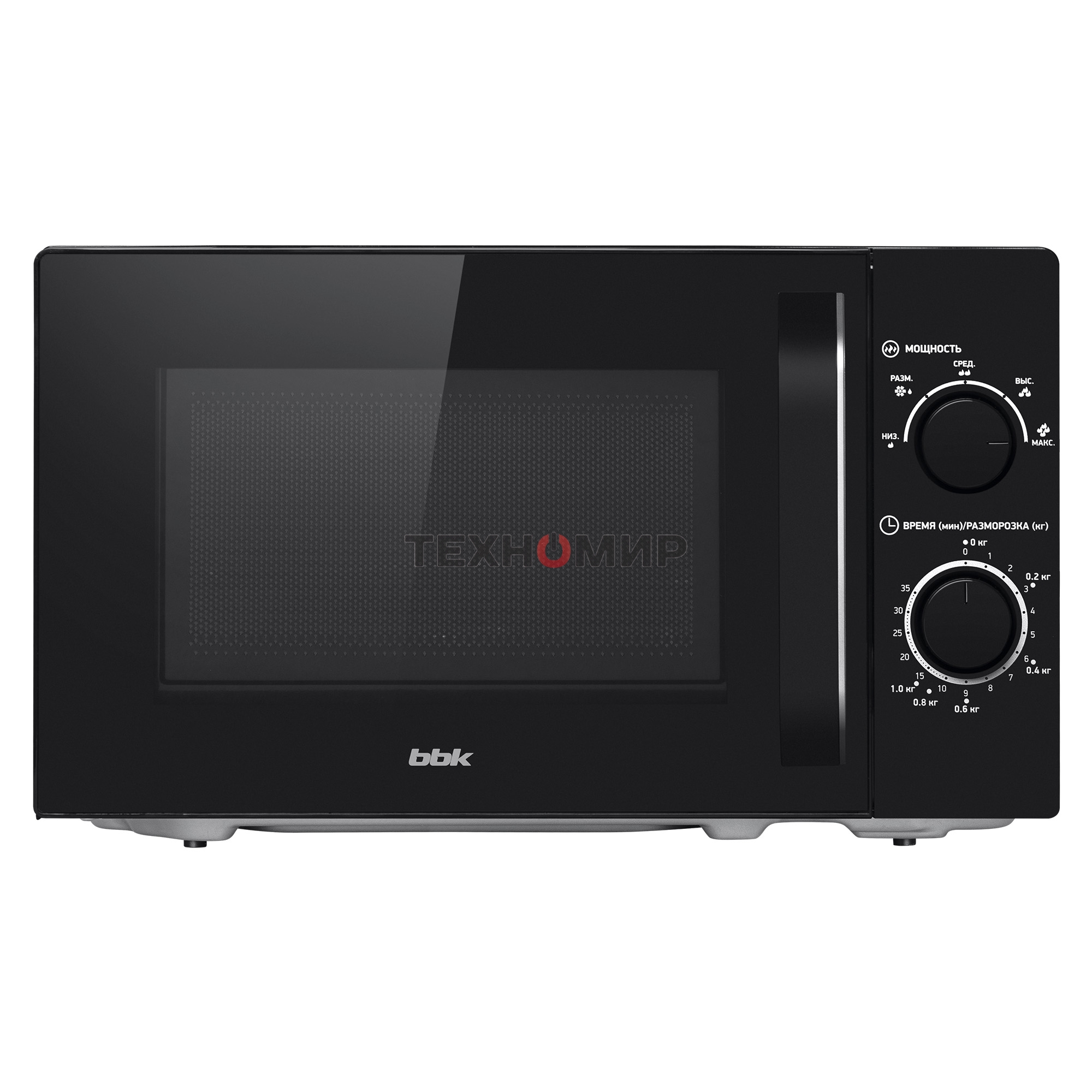 Микроволновая печь BBK 20MWS-760M/B черный, 20 л, 700 Вт, переключатели - поворотный мехинизм