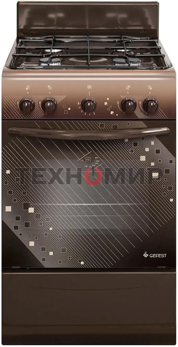 Плита газовая Gefest ПГ 5100 0018 коричневый, конфорок 4 шт, духовка 52 л, 50 см x 85 см x 58.5 см