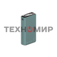 Портативный аккумулятор OLMIO QS-30, 30000mAh, 22.5W, QuickCharge3.0/PowerDelivery, LCD, темно-зеленый