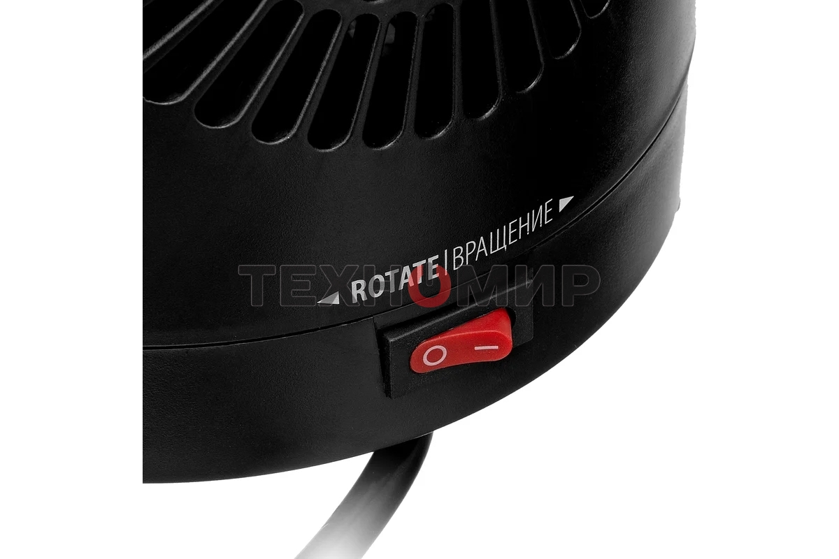 Тепловентилятор керамический Denzel DTFC-1200S, черный, 600/1200 Вт, 12 м2, 3 режима, термостат