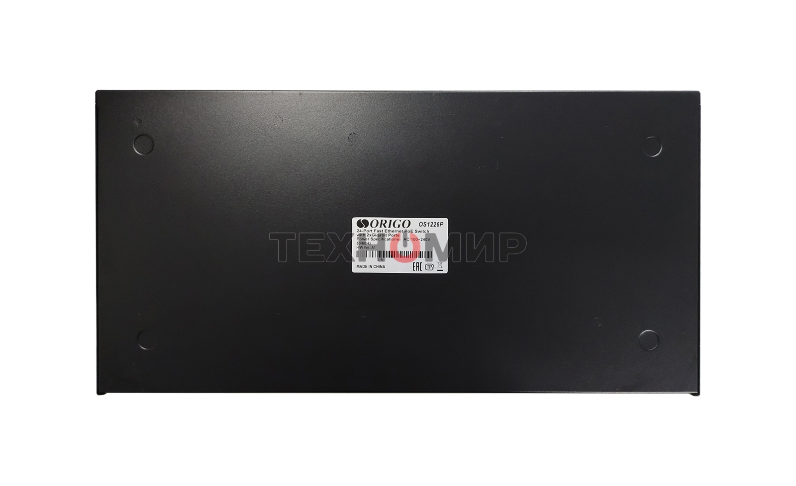 Коммутатор неуправляемый PoE ORIGO OS1226P/285W/A1A 24x100Base-TX PoE+, 2x1000Base-T, PoE-бюджет 285 Вт, корпус металл