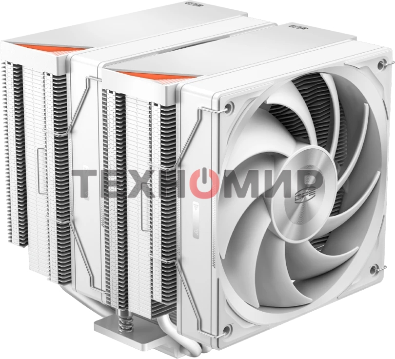 Кулер для процессора PCCooler RZ620 WH (260W, 4-pin PWM, 158мм, Al/Cu, 6x6мм, 2x120мм, 86.73CFM, 32dBA, 1800RPM, S: 1851/1700/1200/115X, AM5/AM4, белый)