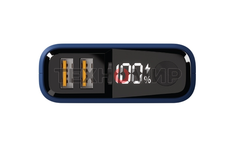 Портативный аккумулятор OLMIO QS-10, 10000mAh, 22.5W, QuickCharge3.0/PowerDelivery, LCD, темно-синий