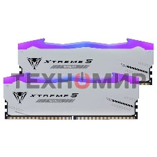 Оперативная память Patriot Viper Xtreme 5, DDR5, 48Gb (2x24GB), 6400MHz, CL32, DIMM, с радиаторами, RGB, серебристый