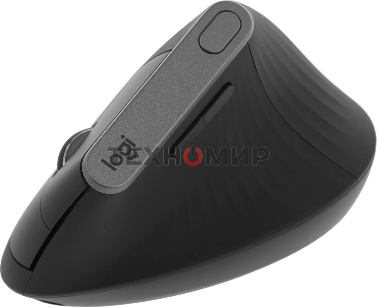 Мышь беспроводная/проводная Logitech MX Vertical графитовый, 4000 dpi, радиоканал, Bluetooth, USB, кнопки - 6