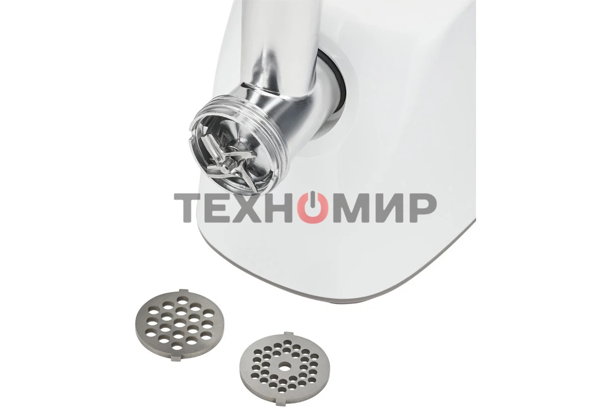 Мясорубка электрическая Starwind SMG2341 белый, 1800 Вт, 2.0 кг/мин, реверс, защита от перегрузки, насадки - 4