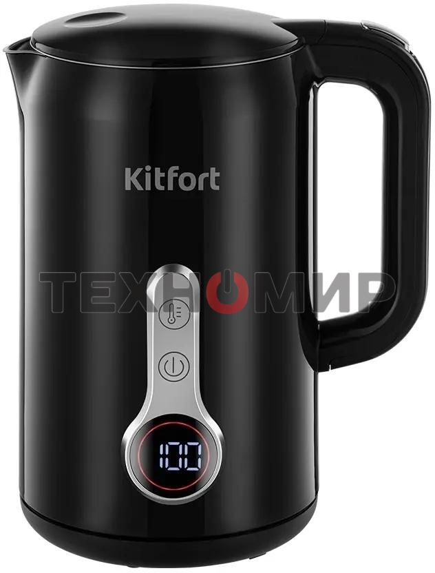 Чайник электрический Kitfort КТ-6701 1.7л. 2200Вт черный корпус: нерж.сталь/пластик