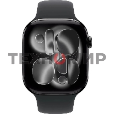 Умные часы Apple Watch Series 11 A3333 46мм OLED корп.черный Sport Band рем.черный разм.брасл.:M/L (MEUX4LW/A)