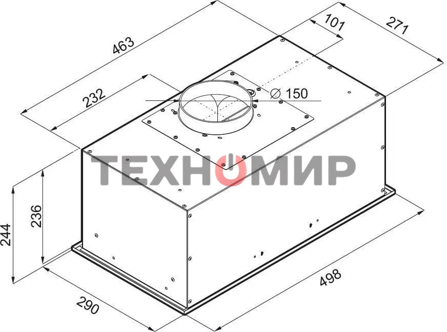 Вытяжка встраиваемая Maunfeld Crosby Power 50 белый, 50 см, 1050 куб. м/ч, 51.8 дБ