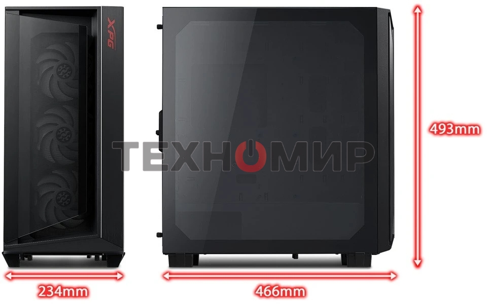 Компьютерный корпус ADATA XPG CRUISERST черный Mid-Tower, Micro-ATX, Mini-ITX, Standard-ATX