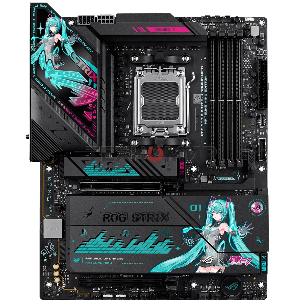 Материнская плата ASUS ROG STRIX X870E-H GAMING MIKU AM5 ATX 4xDDR5 2xPCIEx16 4xM.2 3xUSB-C HDMI 5GLAN Wi-Fi 7 