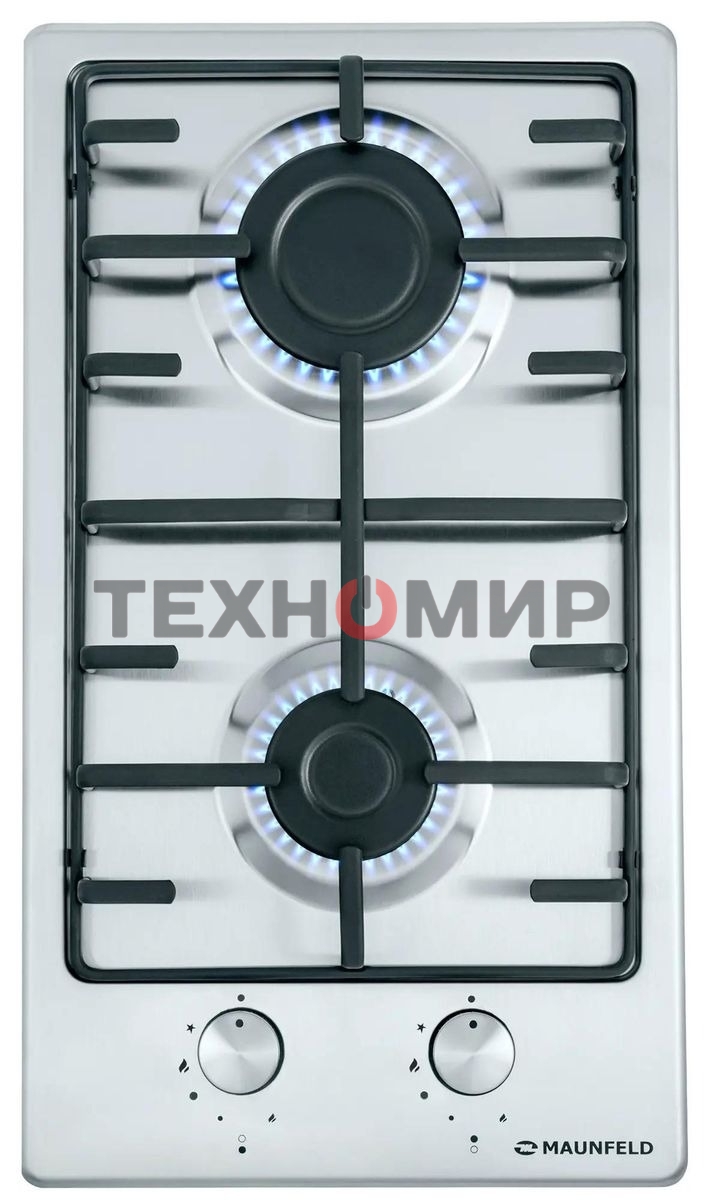 Газовая варочная панель Maunfeld EGHS.32.3ES, 2 конфорки, нержавеющая сталь, серебристый