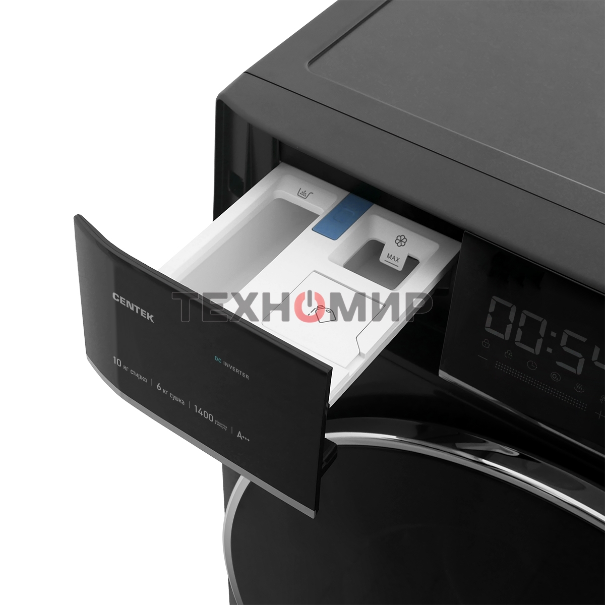 Стиральная машина с сушкой Centek CT-1948 серый, загрузка фронтальная 10 кг, 1400 об/мин, Класс А+++
