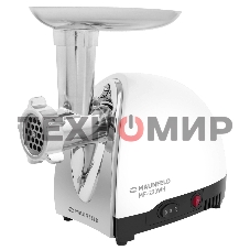 Мясорубка электрическая Maunfeld MF-233WH белый, 1360 Вт, 1.5 кг/мин, реверс, металлический лоток, насадки - 5