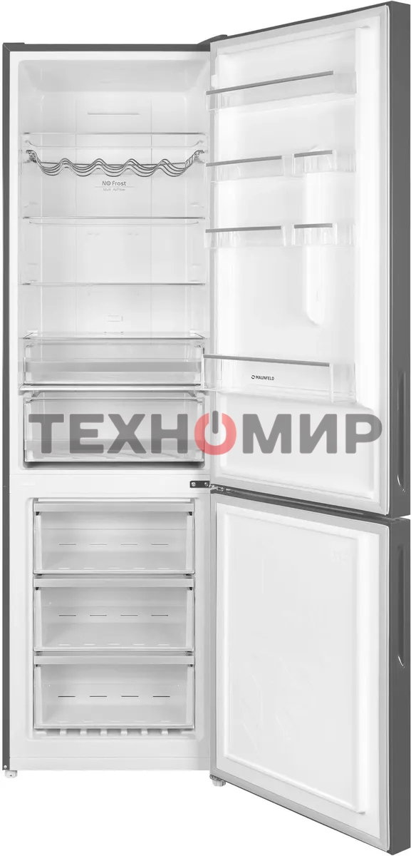 Холодильник Maunfeld MFF200NFSE нержавеющая сталь двухкамерный 271/106л морозилка снизу