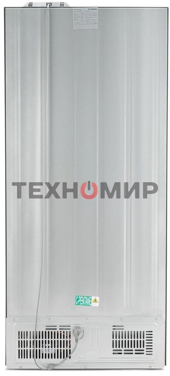 Холодильник Hyundai CM55043F черная сталь трехкамерный 354/186л морозилка снизу, No Frost, Side by Side