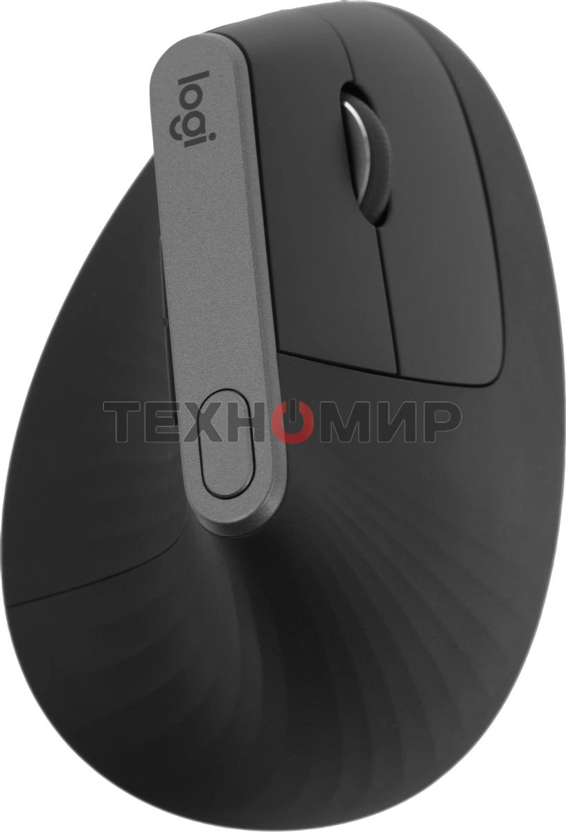 Мышь беспроводная/проводная Logitech MX Vertical графитовый, 4000 dpi, радиоканал, Bluetooth, USB, кнопки - 6