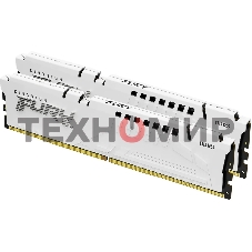Оперативная память Kingston Fury Beast, DDR5, 64Gb (2x32Gb), 5600MHz, CL40, DIMM, с радиатором, белый