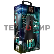 Мышь проводная Qumo UFO M77 черный, 2400 dpi, USB, кнопки - 6