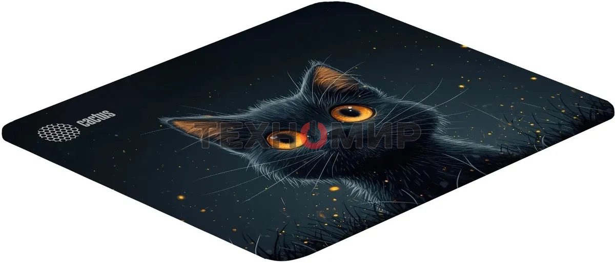 Коврик для мыши Cactus черный Cat 250x200x3мм (CS-MPC-D09S)