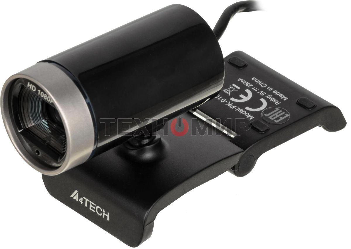 Веб-камера A4Tech PK-910H 1920x1080, 30 кадр/с, USB Type-A, микрофон (шумоподавление), универсальное крепление