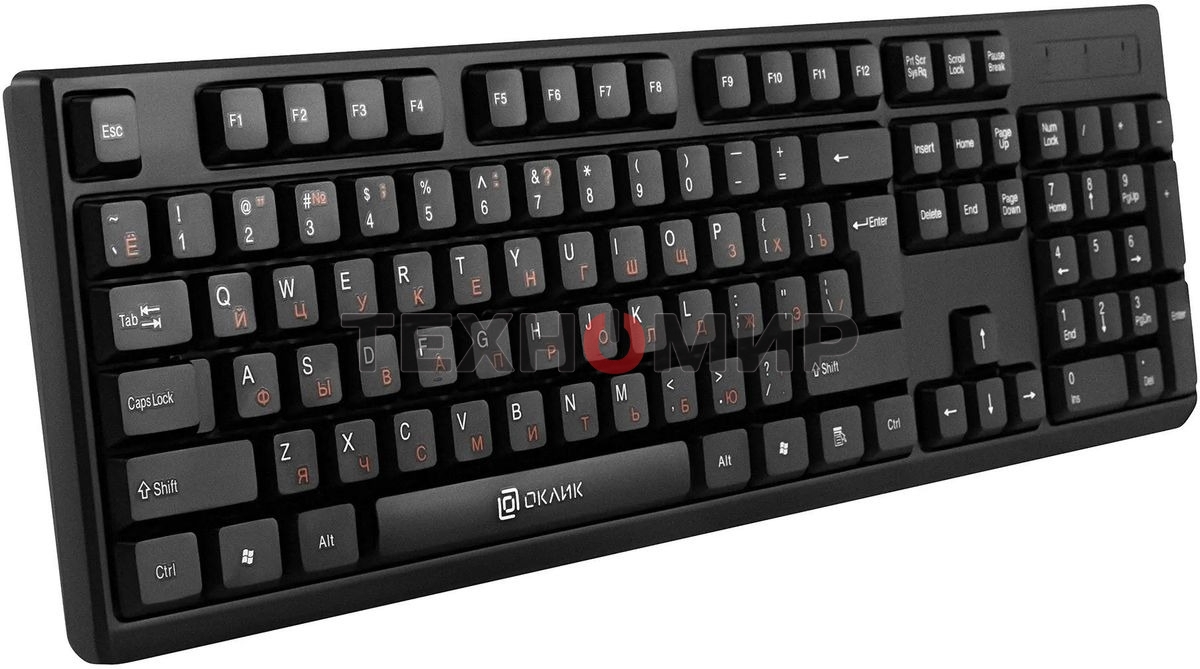 Клавиатура Oklick 100M HW3 проводная, USB Type-A, чёрный
