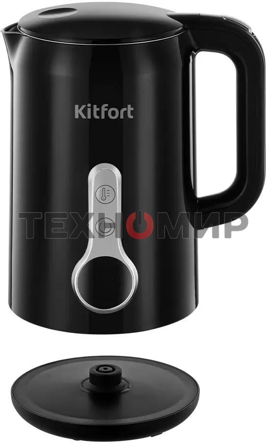 Чайник электрический Kitfort КТ-6701 1.7л. 2200Вт черный корпус: нерж.сталь/пластик