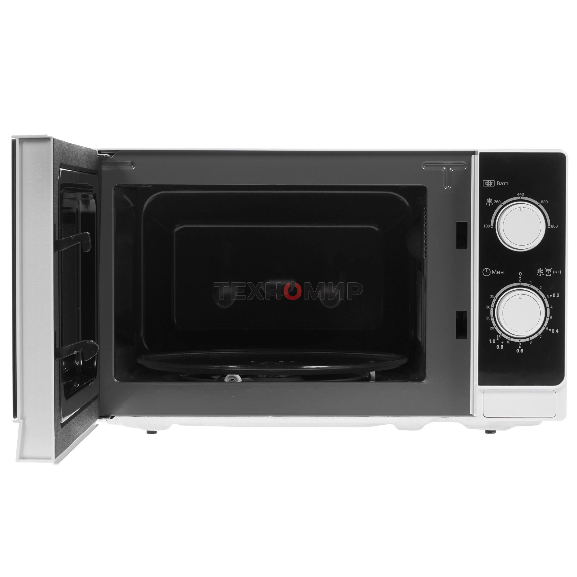 Микроволновая печь Sharp R-2000RW белый, 20 л, 800 Вт, переключатели - поворотный механизм