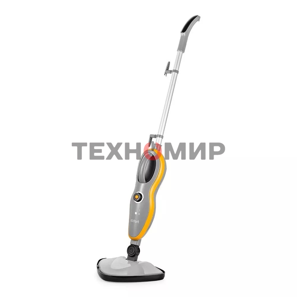 Швабра паровая Kitfort КТ-1047 1500Вт серый/оранжевый