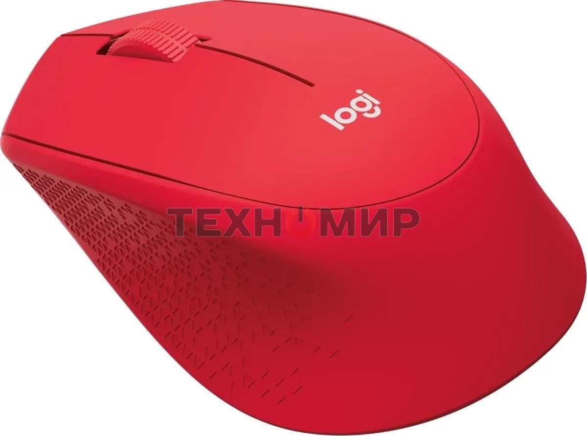 Мышь беспроводная Logitech M280 красный, 1000 dpi, радиоканал, USB, кнопки - 3