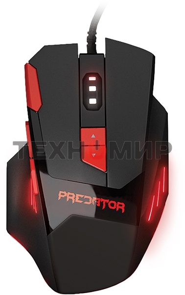 Мышь проводная Qumo Predator M80 черный, 3200 dpi, USB, кнопки - 8