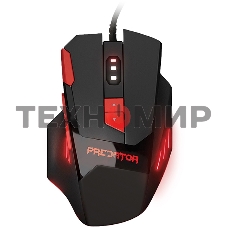 Мышь проводная Qumo Predator M80 черный, 3200 dpi, USB, кнопки - 8