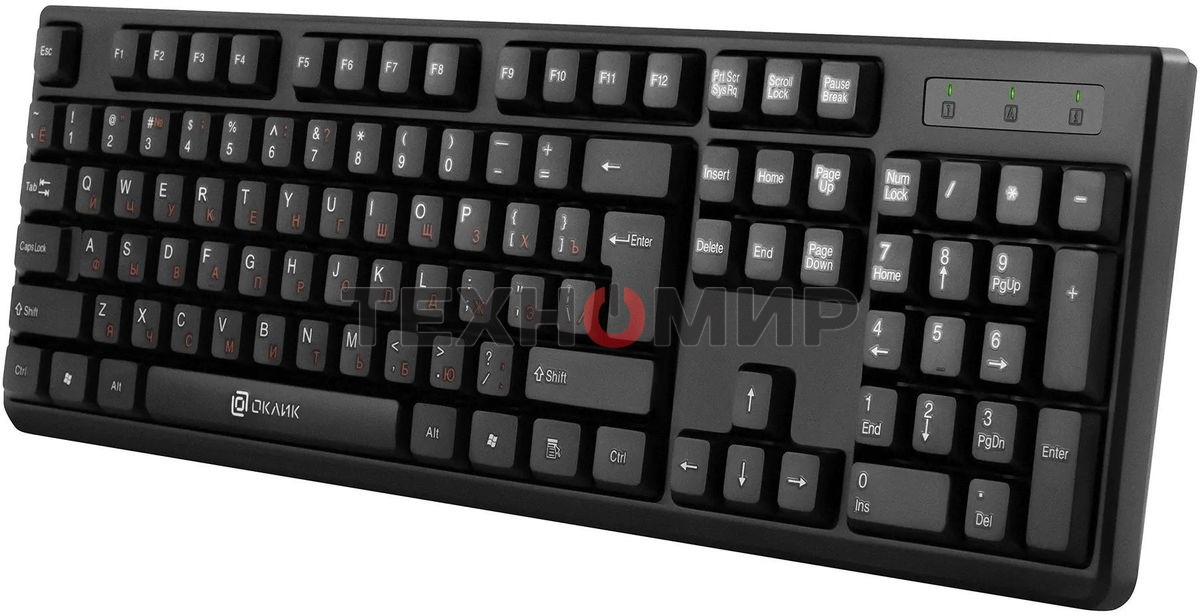 Клавиатура Oklick 100M HW3 проводная, USB Type-A, чёрный