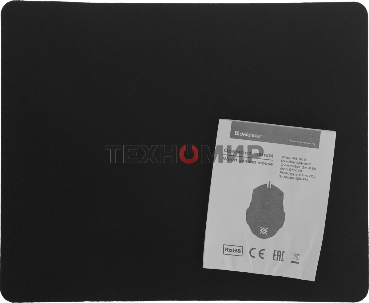 Мышь проводная Defender Arga GM-049 черный, 3600 dpi, USB, кнопки - 6