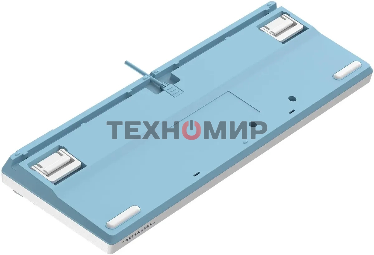 Клавиатура проводная A4Tech Fstyler FS300 (FS300 PANDA SNOWBOARDING), USB, белый/синий