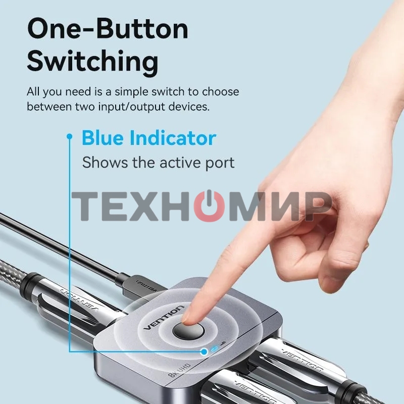 Переключатель - разветвитель Vention HDMI v2.1 двунаправленный 2x1/1x2