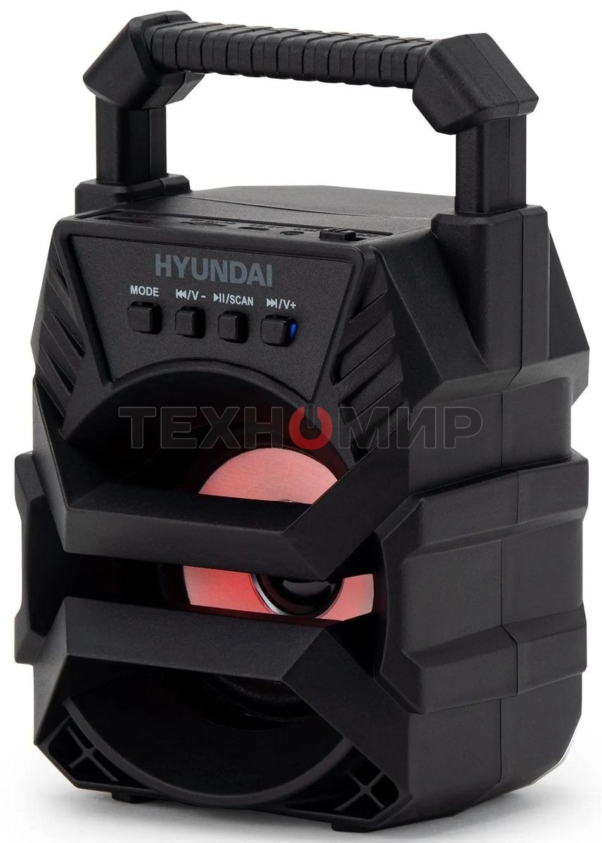 Колонка портативная Hyundai H-PS1000 черный 9 Вт 1.0 BT/USB 10м 500mAh