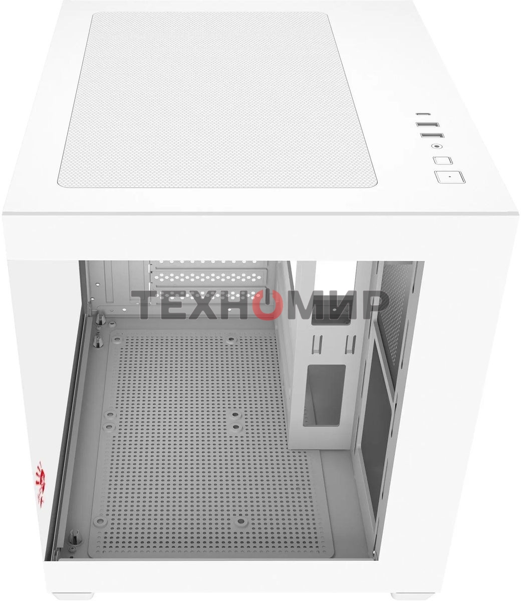 Компьютерный корпус Bloody CC-121 белый без БП mATX 7x120мм 1xUSB2.0 1xUSB3.0 audio