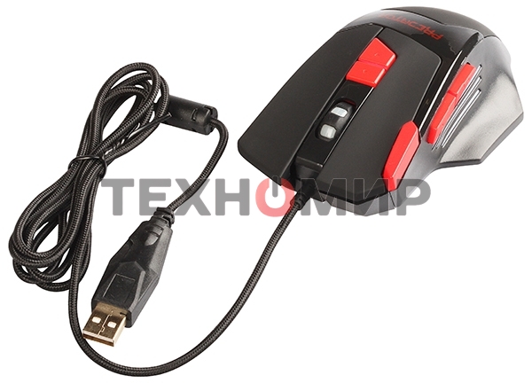 Мышь проводная Qumo Predator M80 черный, 3200 dpi, USB, кнопки - 8