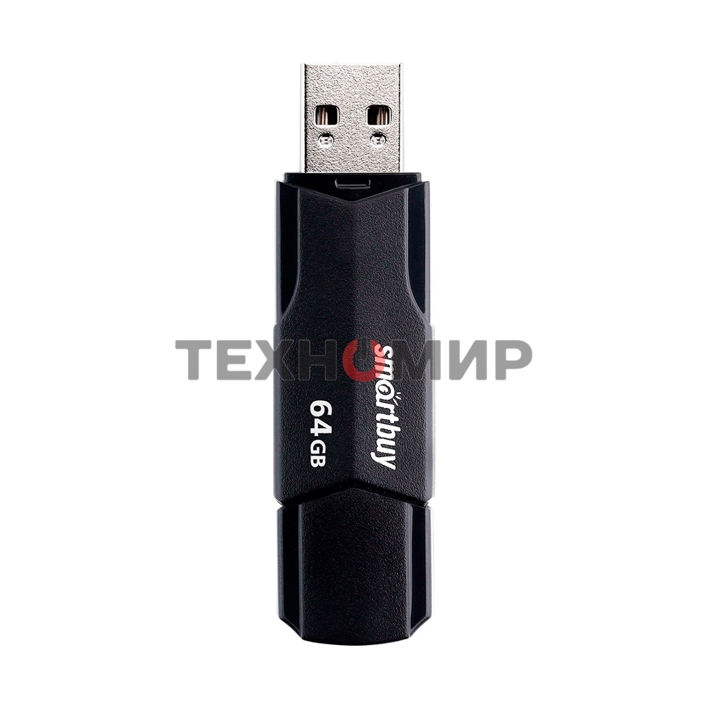 Флешка USB Smartbuy CLUE black (SB64GBCLU-K), 64Gb, USB 2.0, R/W 30/15, черный