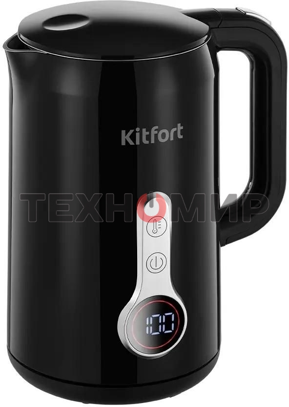 Чайник электрический Kitfort КТ-6701 1.7л. 2200Вт черный корпус: нерж.сталь/пластик