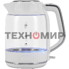 Чайник электрический Vitek VT-WK1059 1.7л. 2200Вт белый корпус: стекло/пластик