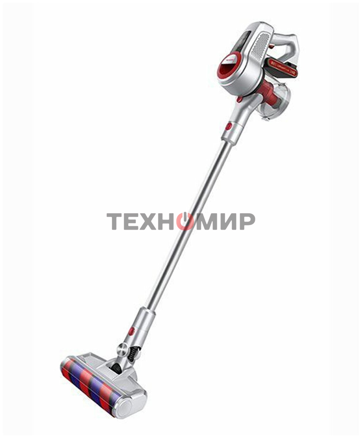 Пылесос вертикальный Sharp ECSB72RS серебристый/красный, питание от аккумулятора, 95 Вт, уборка сухая, пылесборник 1 л, работа от АКБ max 36 мин