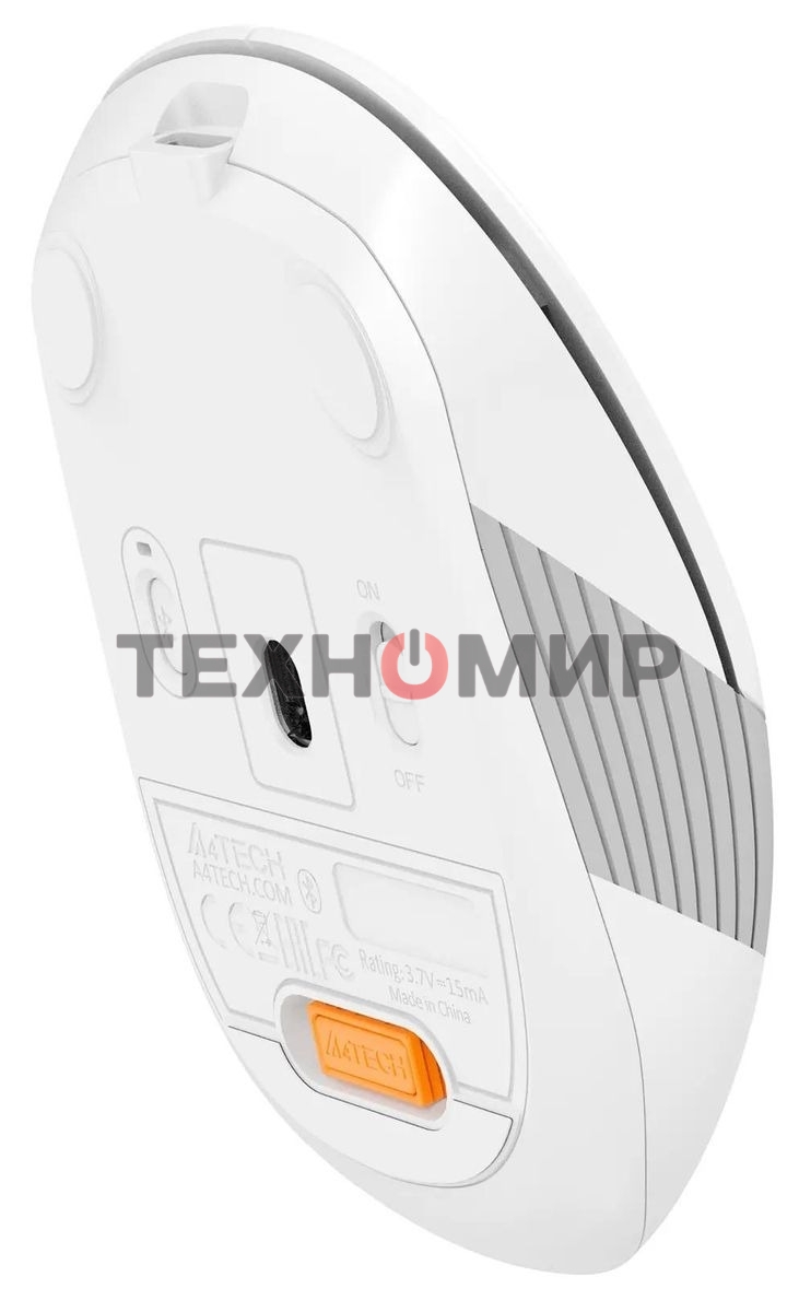 Мышь беспроводная A4Tech Fstyler FB10C белый/серый, 2000 dpi, радиоканал, Bluetooth, USB, кнопки - 4
