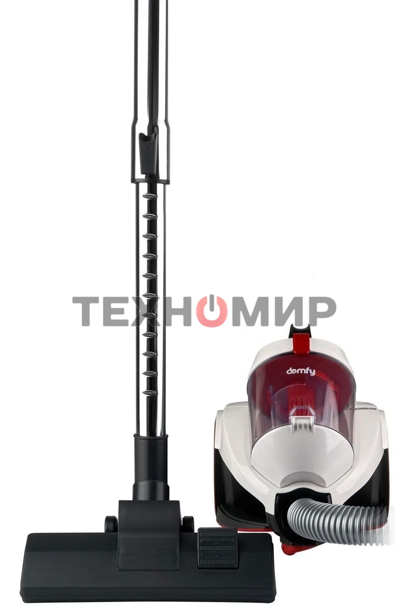 Пылесос Domfy DSC-VC505 белый/красный, 350/2000 Вт, уборка сухая, пылесборник контейнер 2.5 л